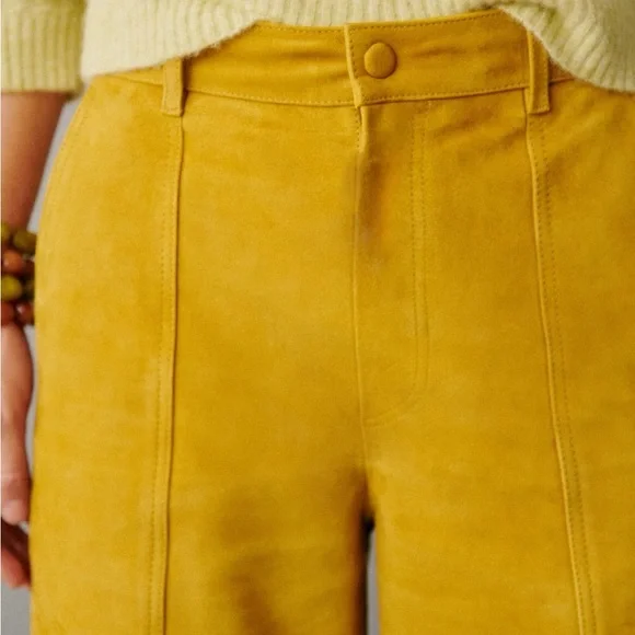 Sezane Saffron Leather Wide-Leg Trousers Never worn - Picture 2 of 6